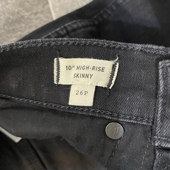 Madewell Jeans 10” High Rise Skinny Black Stretch NG702 Denim Women's 26 petite - Picture 9 of 13